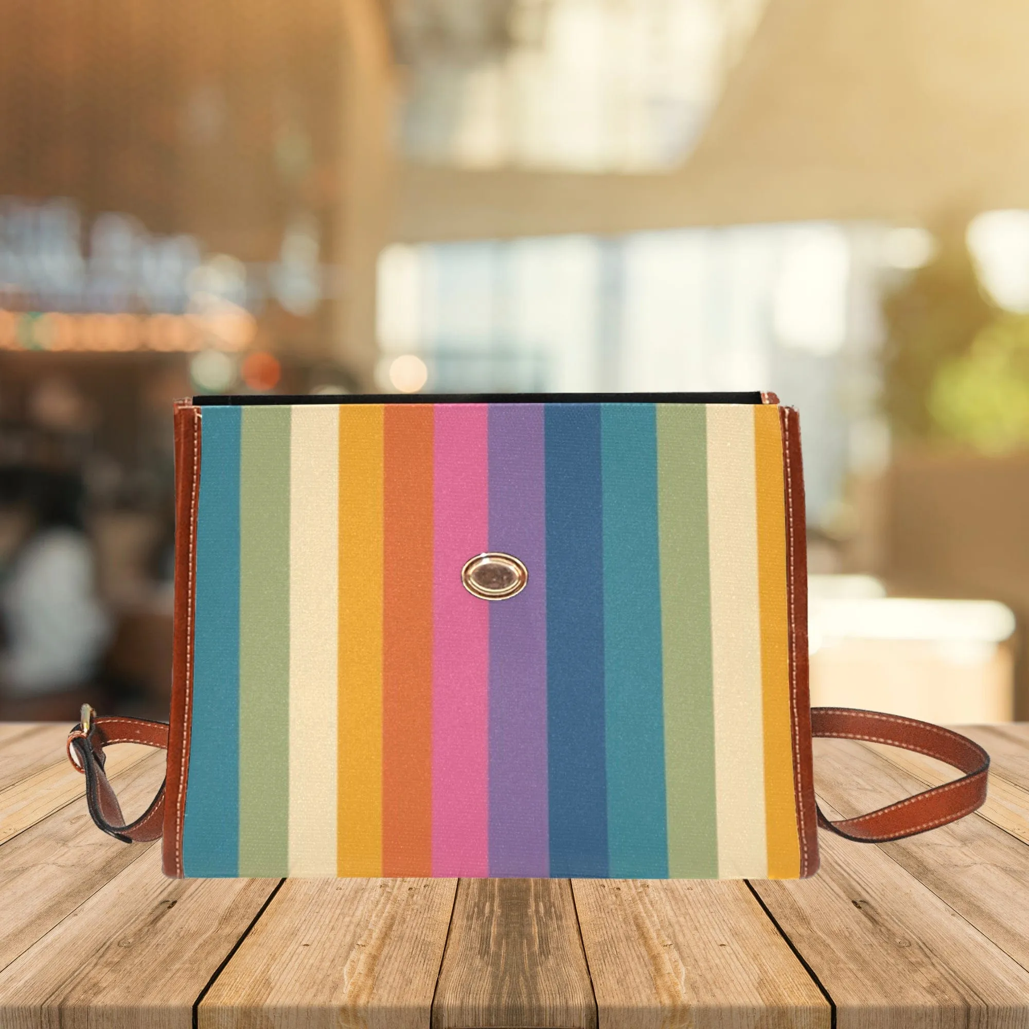 Vertical Rainbow | Canvas Satchel Bag