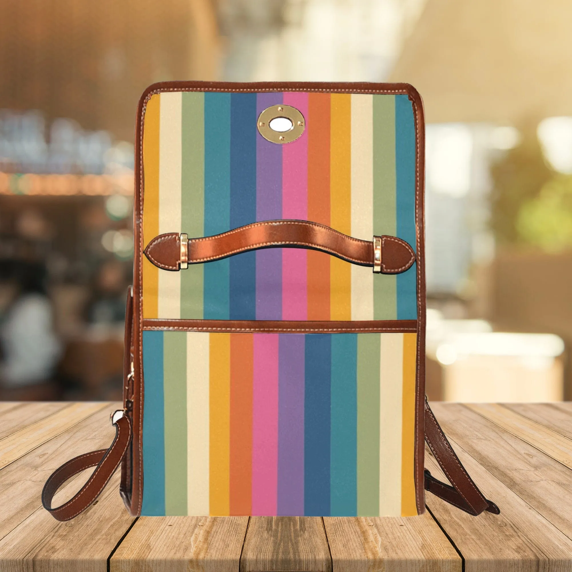 Vertical Rainbow | Canvas Satchel Bag