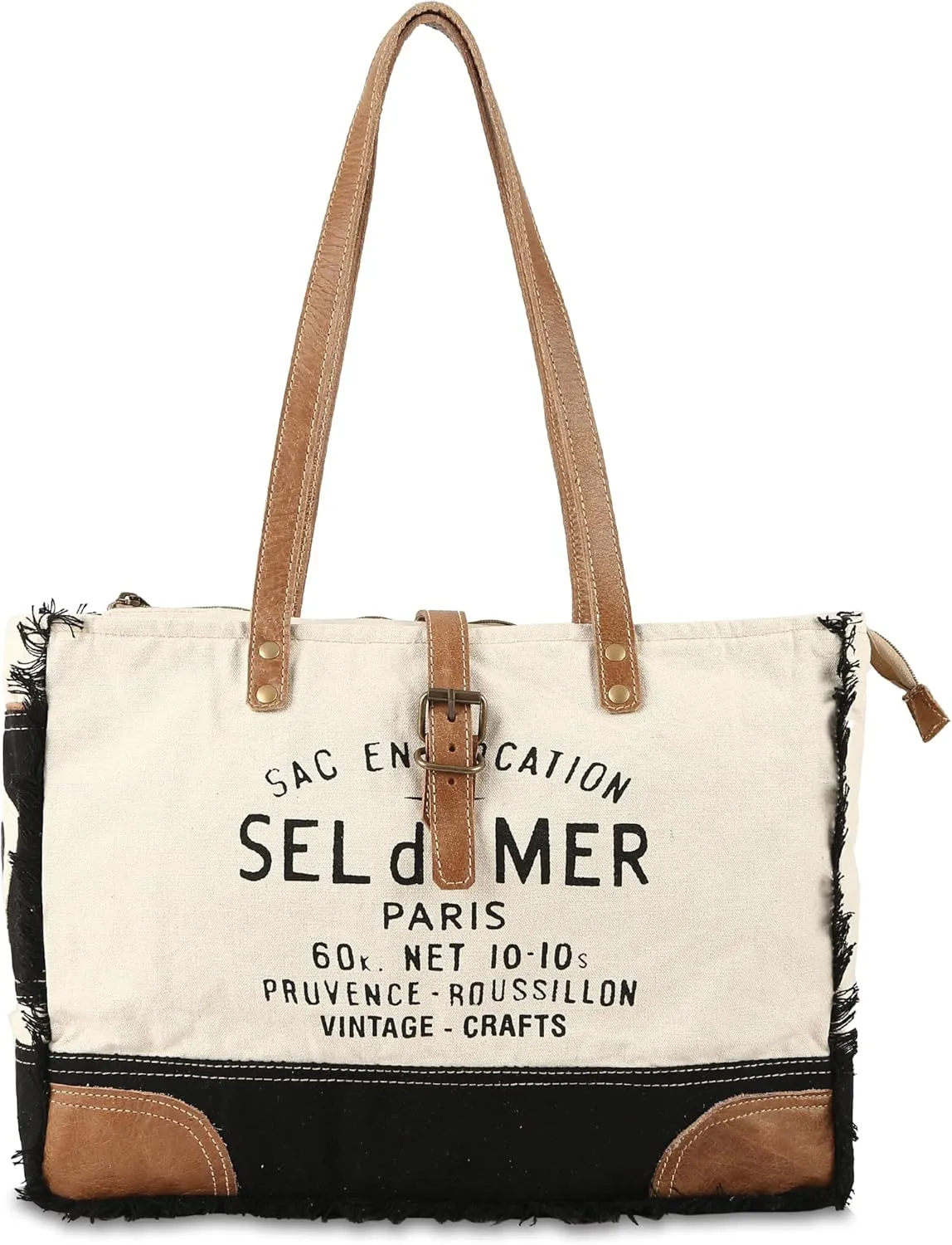 vintage crafts Bags Sel De Mer Upcycled Canvas Hand Bag Upcycled Canvas Tote Bag Radiant Leather Bag