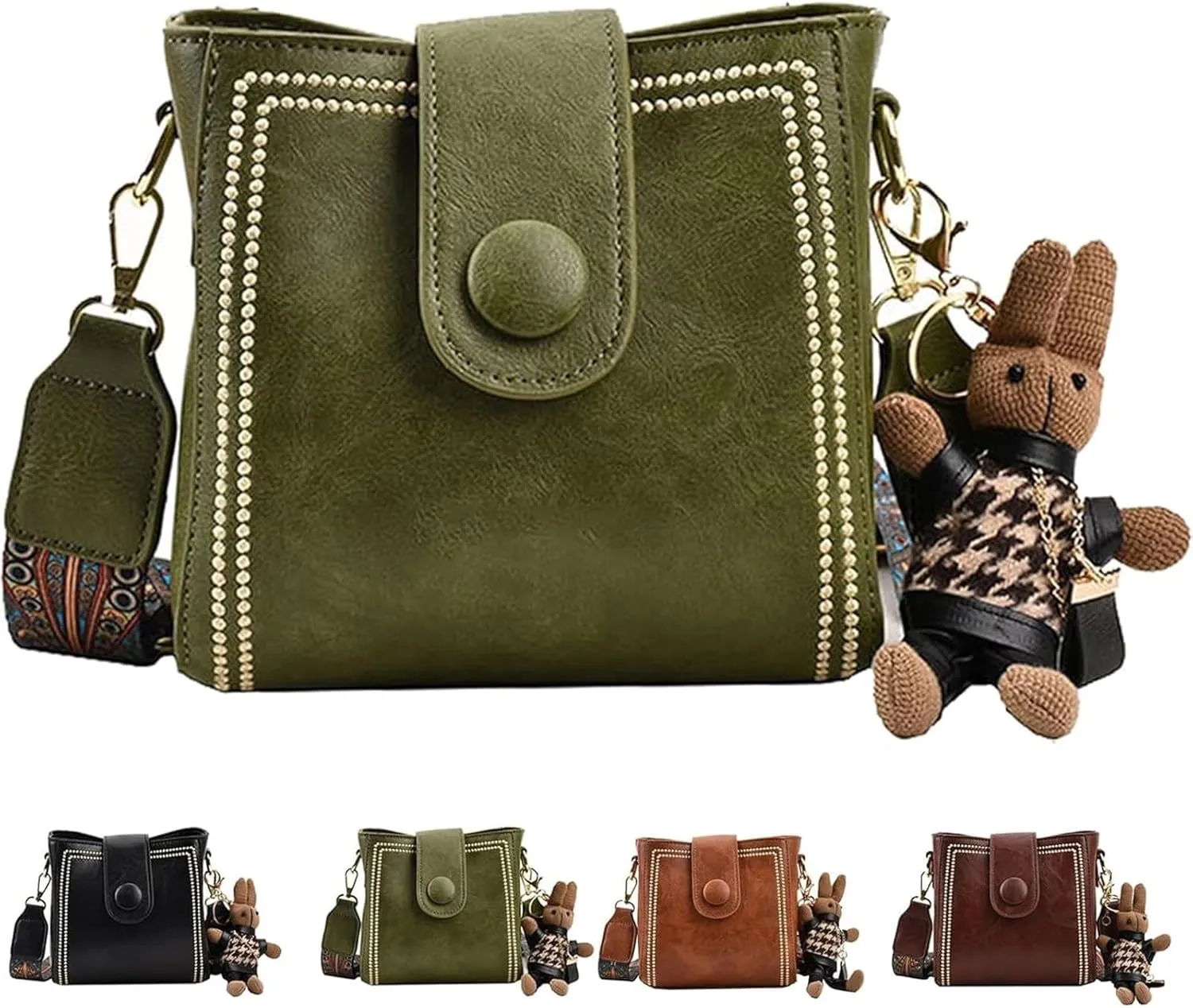 Vintage Fashion Bag With Adjustable Wider Shoulder Strap, Leather Shoulder Bags for women, Trendy Bucket Handbag