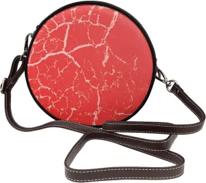 Vintage PU Leather Crossbody Purse Satchel, Small Cute Crossbody Round Bags for Women Sling Shoulder Bag