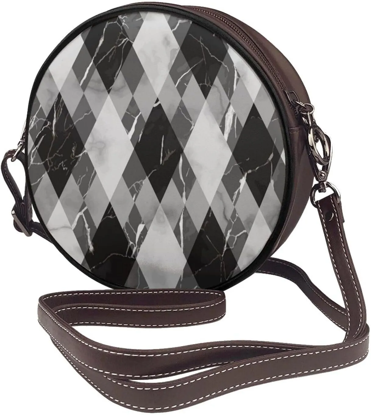 Vintage Shoulder Bag Crossbody Handbag, Small PU Leather Shoulder Bag, Circle Handbag for Women