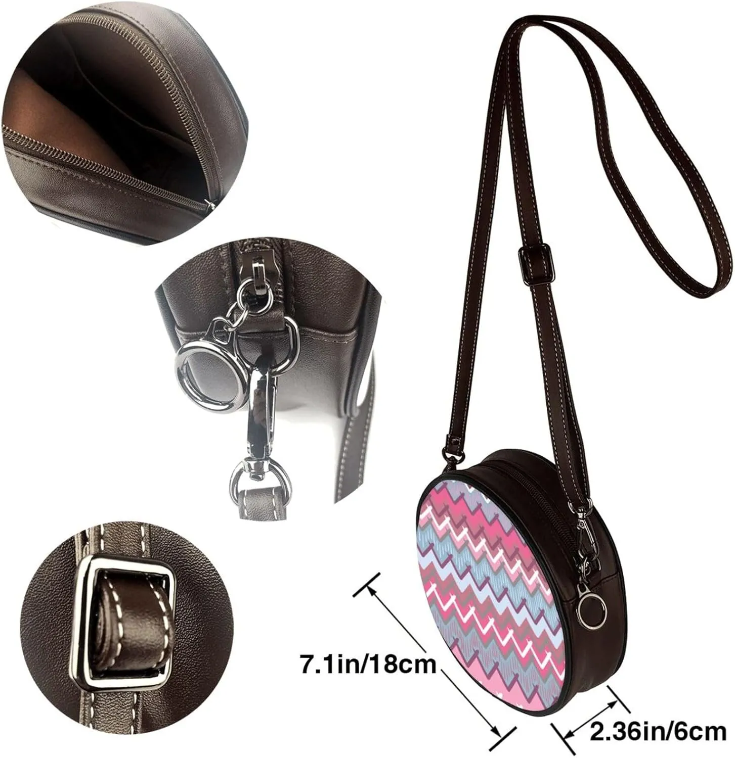 Vintage Shoulder Bag Crossbody Handbag, Small PU Leather Shoulder Bag, Circle Handbag for Women
