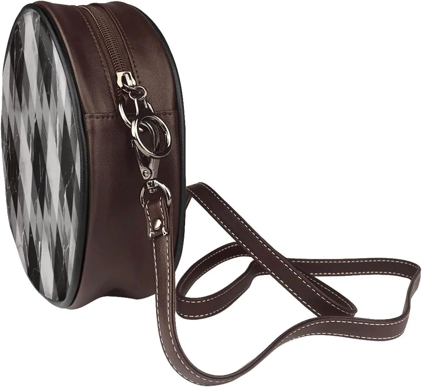 Vintage Shoulder Bag Crossbody Handbag, Small PU Leather Shoulder Bag, Circle Handbag for Women