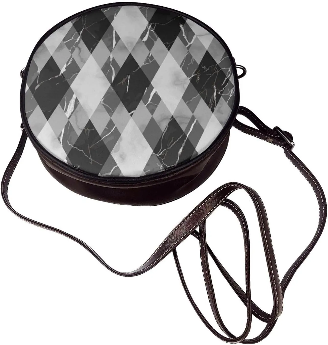 Vintage Shoulder Bag Crossbody Handbag, Small PU Leather Shoulder Bag, Circle Handbag for Women