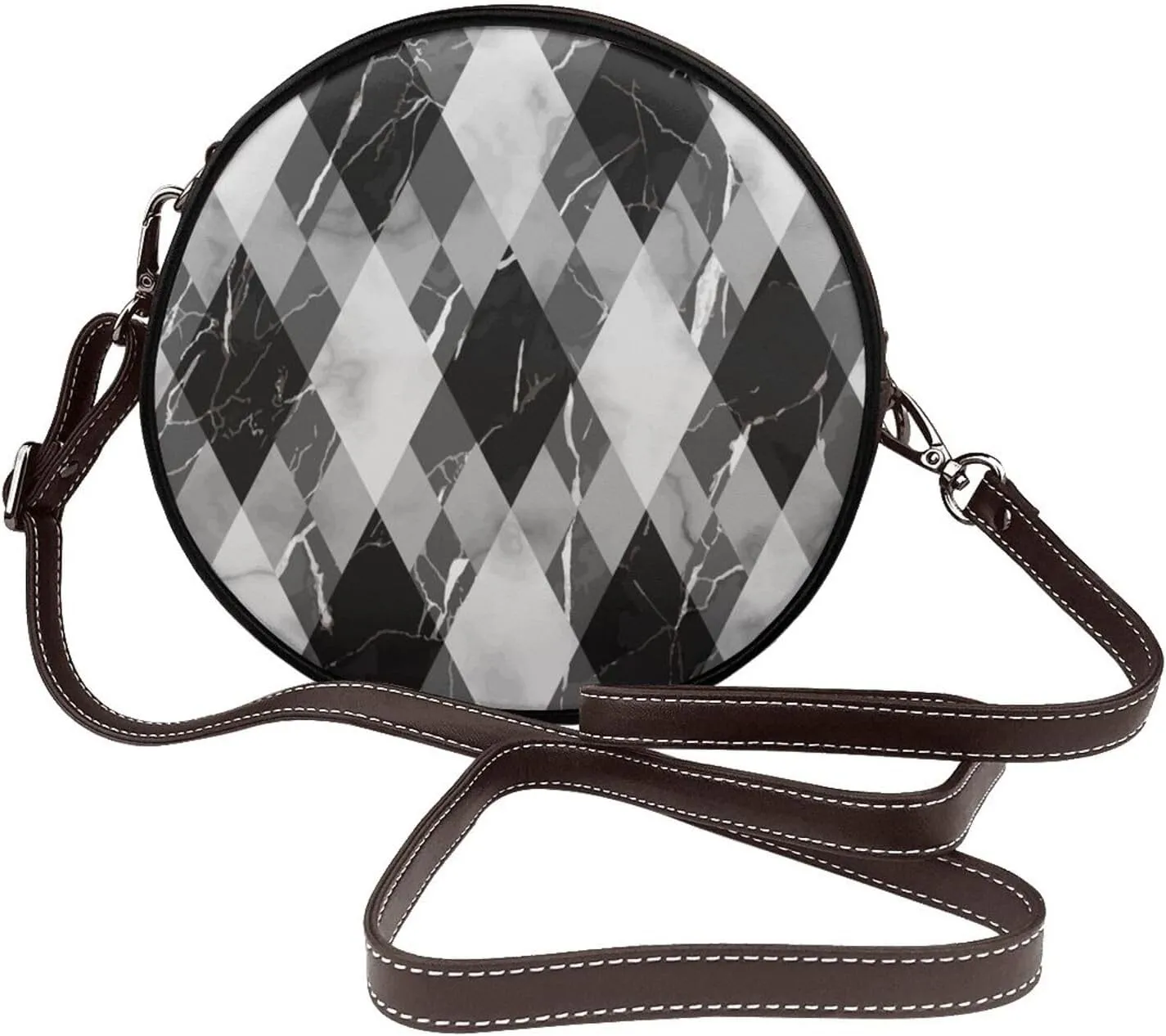 Vintage Shoulder Bag Crossbody Handbag, Small PU Leather Shoulder Bag, Circle Handbag for Women