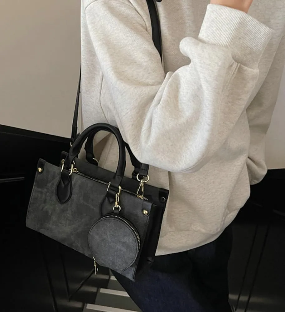 Vintage Tote Purses for Women Small Canvas Shoulder Bags Casual Crossbody Top Handle Satchel Handbags