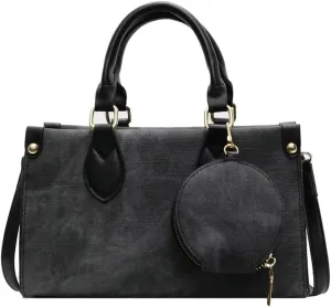 Vintage Tote Purses for Women Small Canvas Shoulder Bags Casual Crossbody Top Handle Satchel Handbags