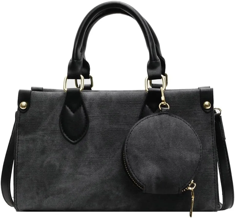 Vintage Tote Purses for Women Small Canvas Shoulder Bags Casual Crossbody Top Handle Satchel Handbags