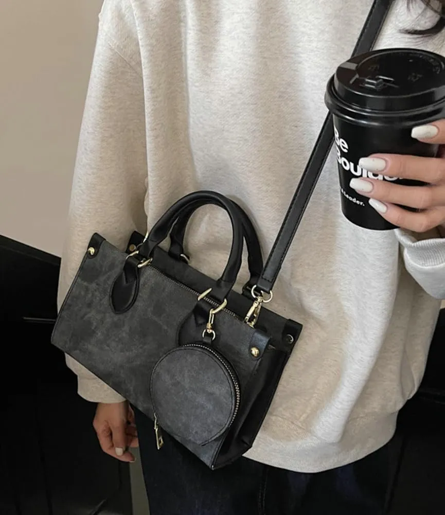 Vintage Tote Purses for Women Small Canvas Shoulder Bags Casual Crossbody Top Handle Satchel Handbags