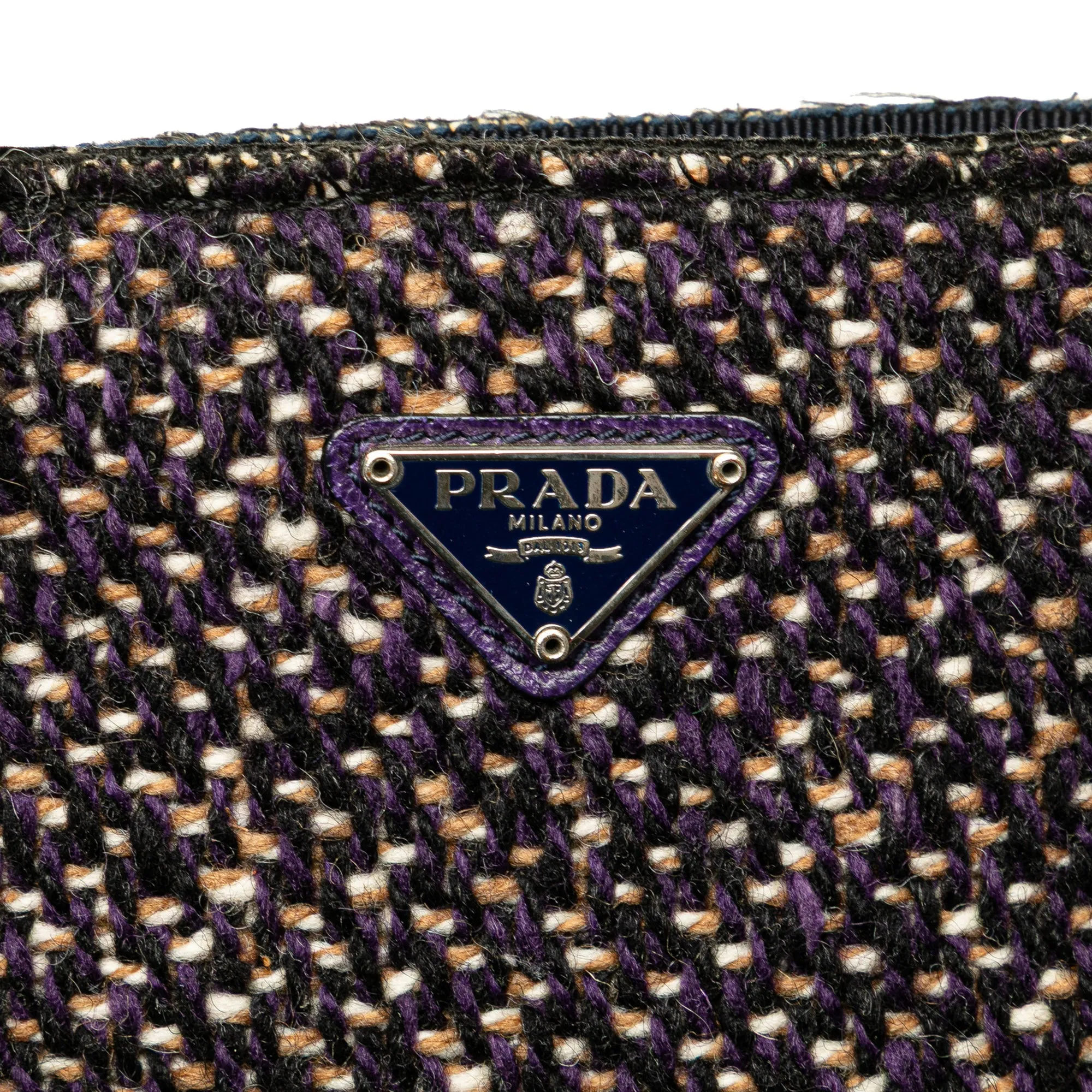 Vitello Trimmed Tweed Flat Tote