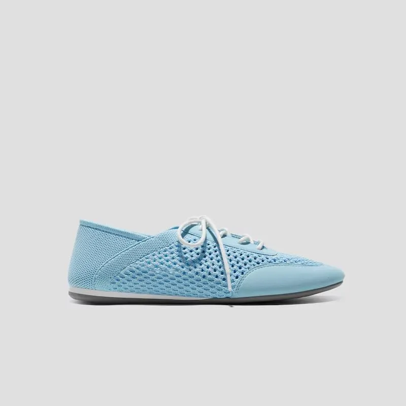 VIVAIA Yara Almond Toe Lace-Up Mesh Sneakers Flat