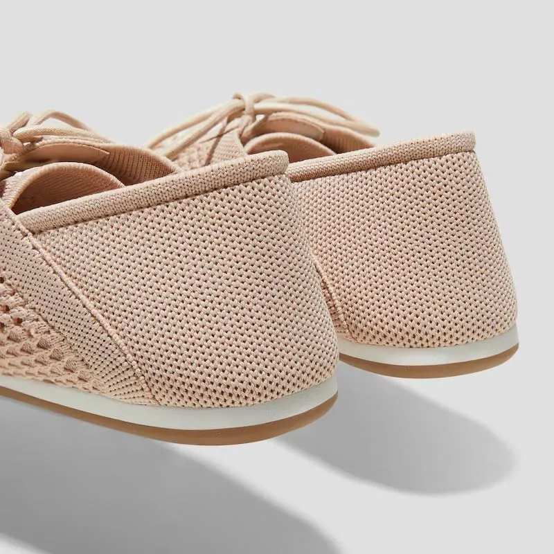 VIVAIA Yara Almond Toe Lace-Up Mesh Sneakers Flat