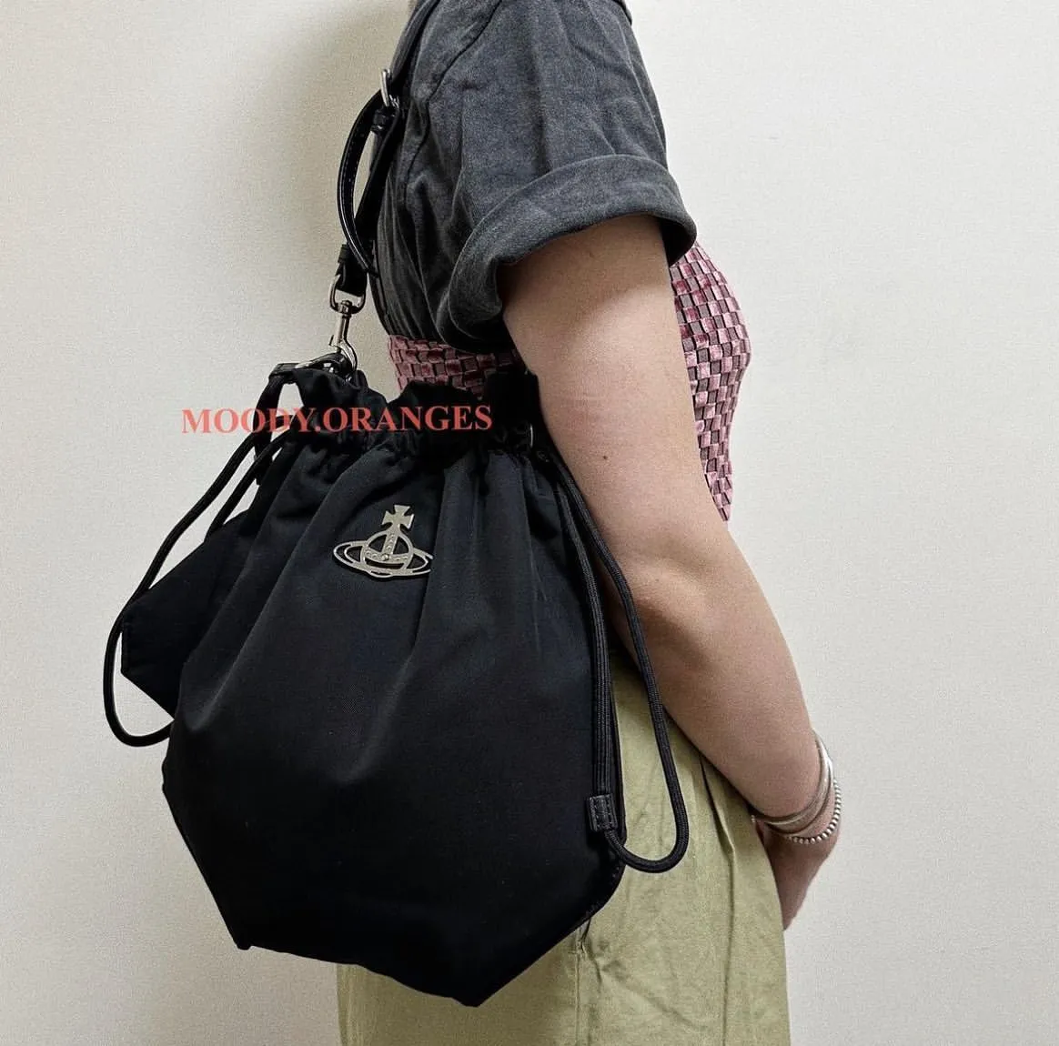 Vivienne Westwood Black/Silver Hobo Bags