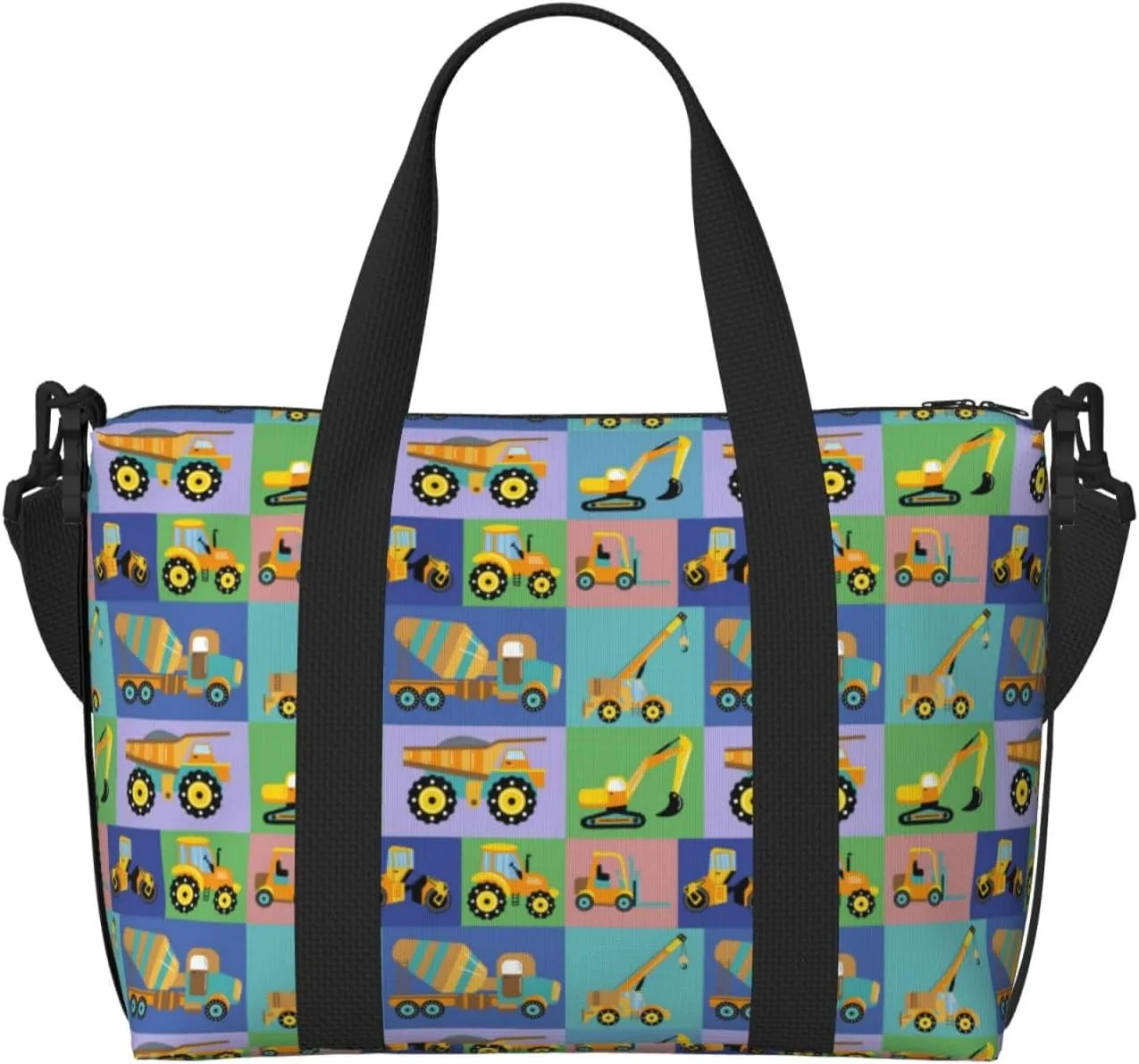 VOSERY Laptop Tote Bag for Women Work - Construction Machinery Gym Bag for Women Men, Personal Item Crossbody Travel Bags for Women Men Carry On, Overnight Weekender Bags for Women Travel