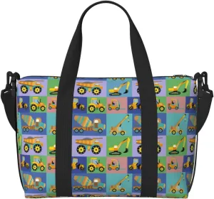 VOSERY Laptop Tote Bag for Women Work - Construction Machinery Gym Bag for Women Men, Personal Item Crossbody Travel Bags for Women Men Carry On, Overnight Weekender Bags for Women Travel