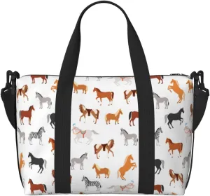 VOSERY Laptop Tote Bag for Women Work - Cute Horse Donkey Zebra Pony Gym Bag for Women Men, Personal Item Crossbody Travel Bags for Women Men Carry On, Overnight Weekender Bags for Women Travel