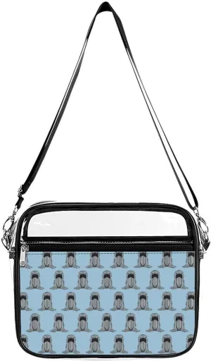 Walrus Chibi Large Crossbody Bag Clear Stadium Bag Anti-Theft Side Shoulder Bags Messenger Bag with 2 Compartments