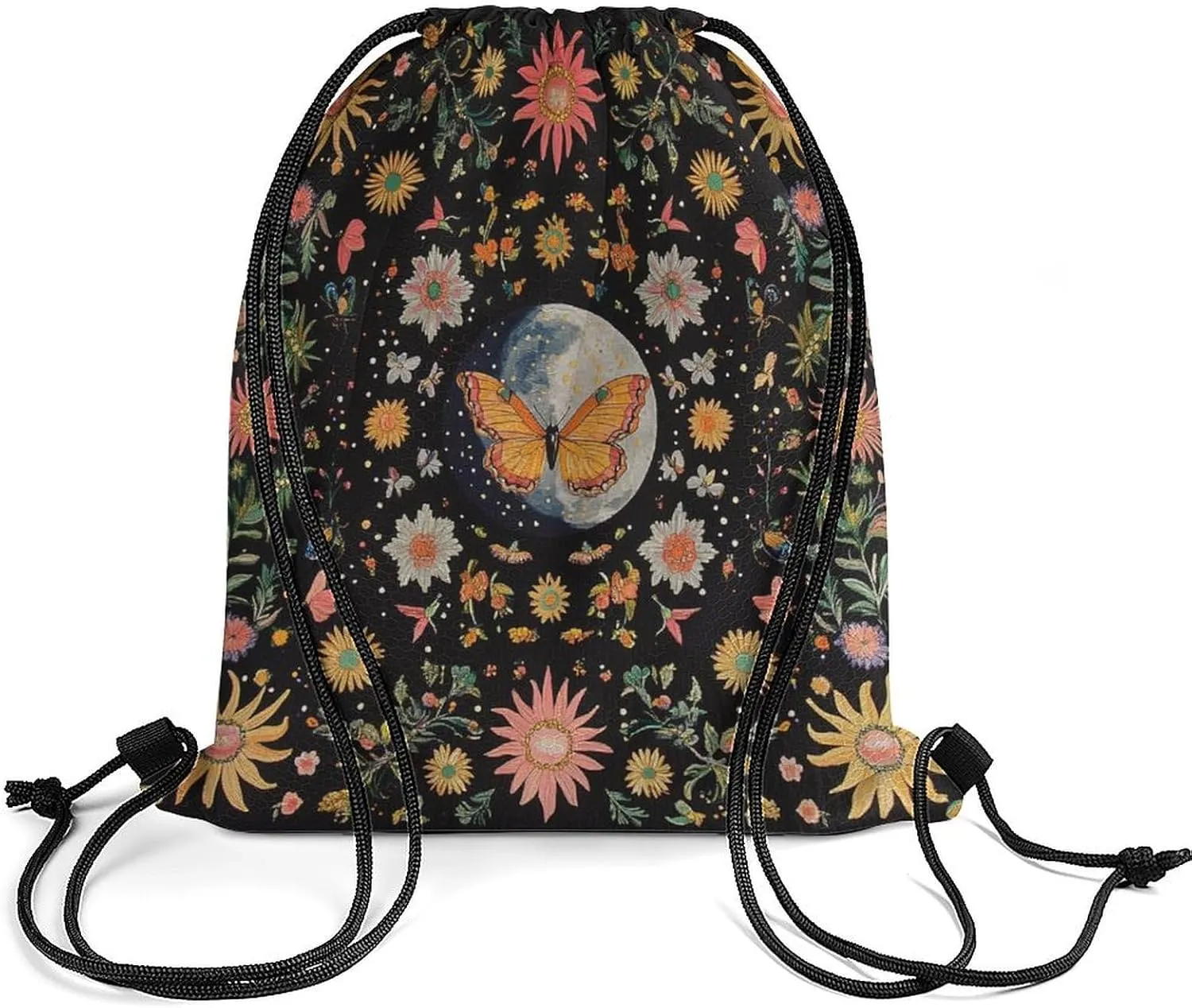Watercolor Paisley Spring Florals Drawstring Backpack,Sport Drawstring Bags Gym Bag