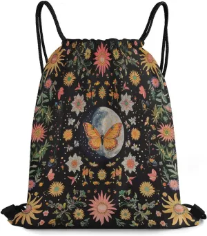 Watercolor Paisley Spring Florals Drawstring Backpack,Sport Drawstring Bags Gym Bag