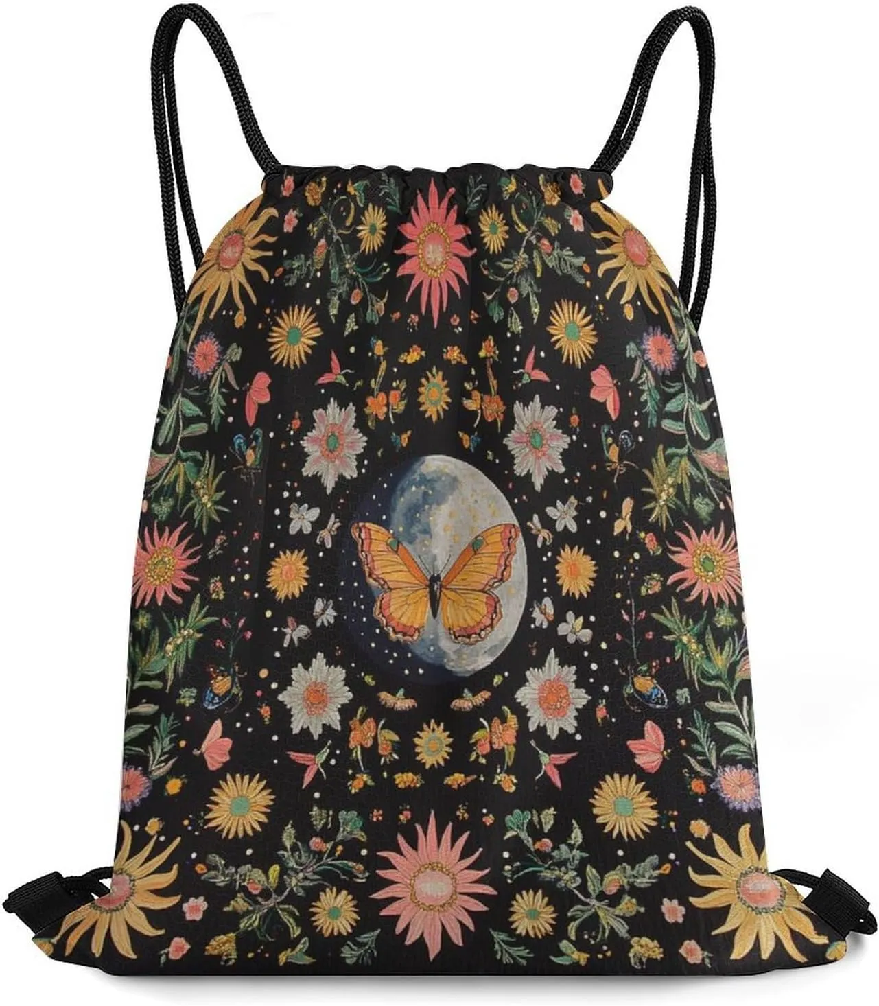Watercolor Paisley Spring Florals Drawstring Backpack,Sport Drawstring Bags Gym Bag