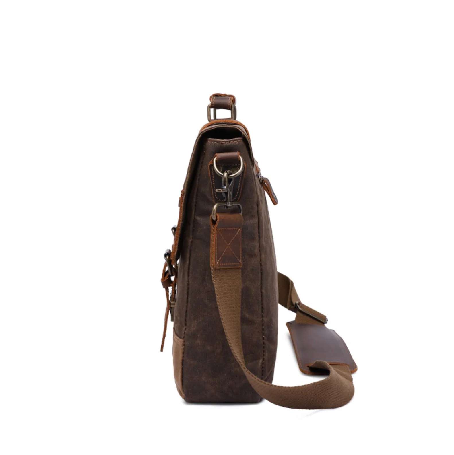 Waterproof Canvas Leather Satchel Bag Large