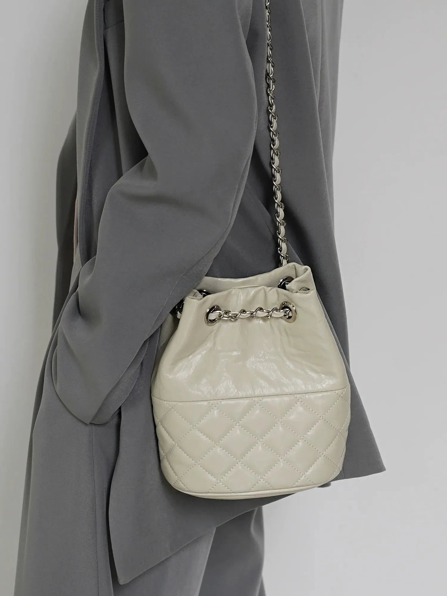 Waxed Cowhide Bucket Bag