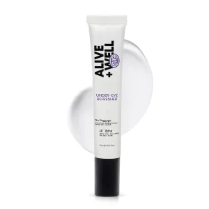 Well No Baggage Under Eye Cream Gel, with Caffiene and Tripeptides, Crafted By Dermatologists for Dark Circle Removal, Puffiness & Crows Feet with Built-in Cooling Massage Applicator - 15ml