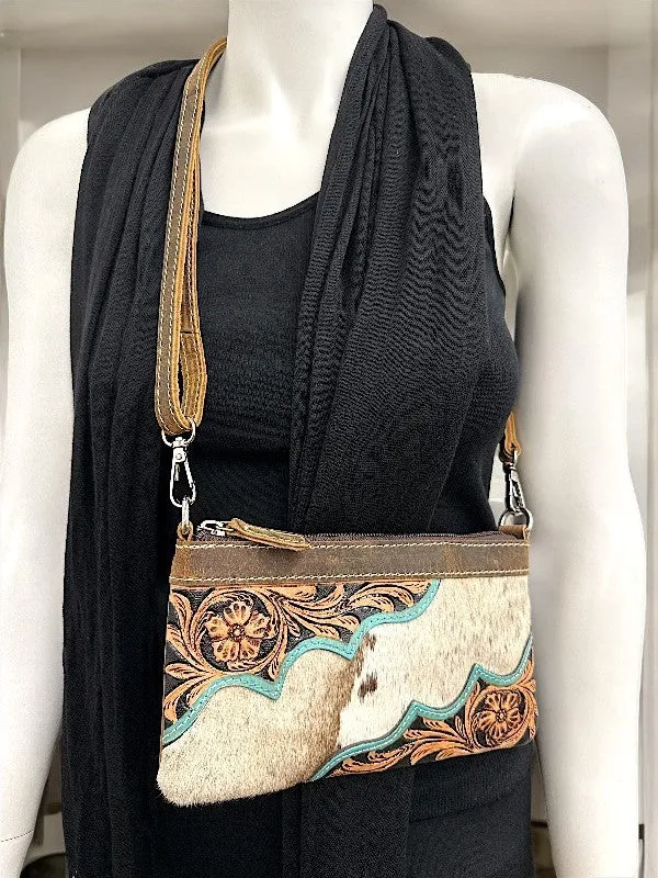 WESTERN LEATHER STITCH CLUTCH