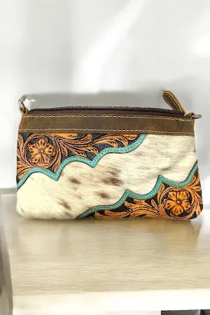 WESTERN LEATHER STITCH CLUTCH