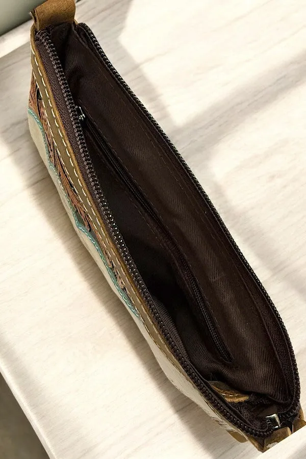 WESTERN LEATHER STITCH CLUTCH