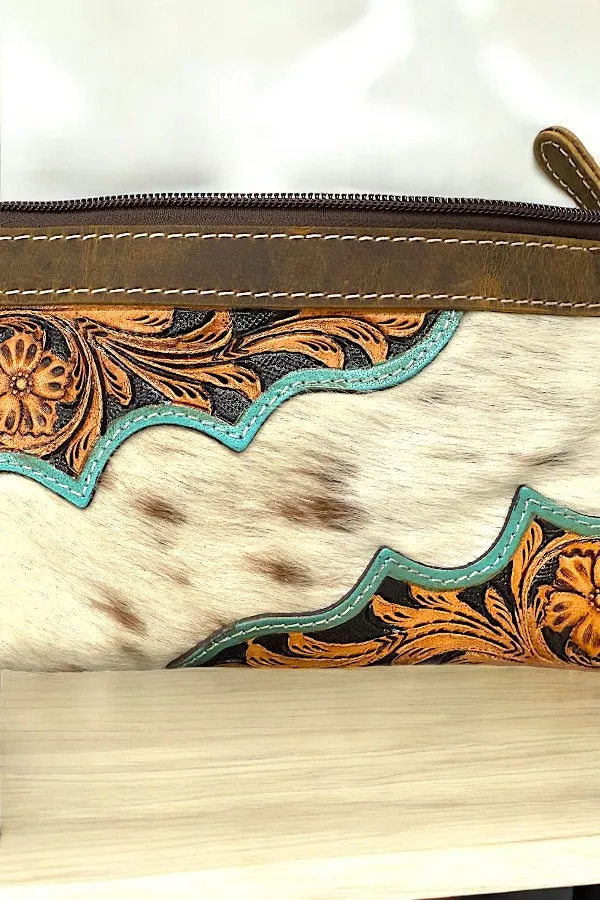 WESTERN LEATHER STITCH CLUTCH