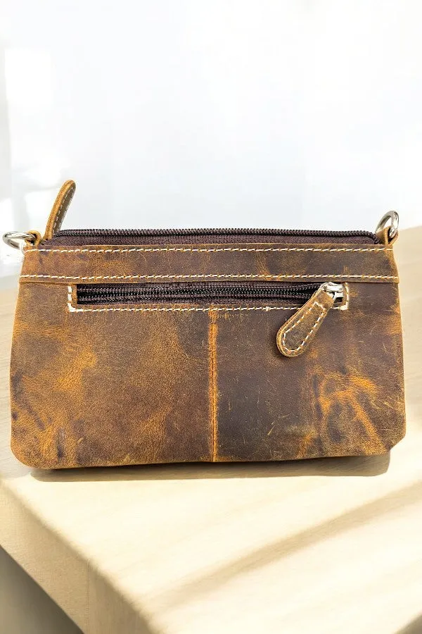 WESTERN LEATHER STITCH CLUTCH