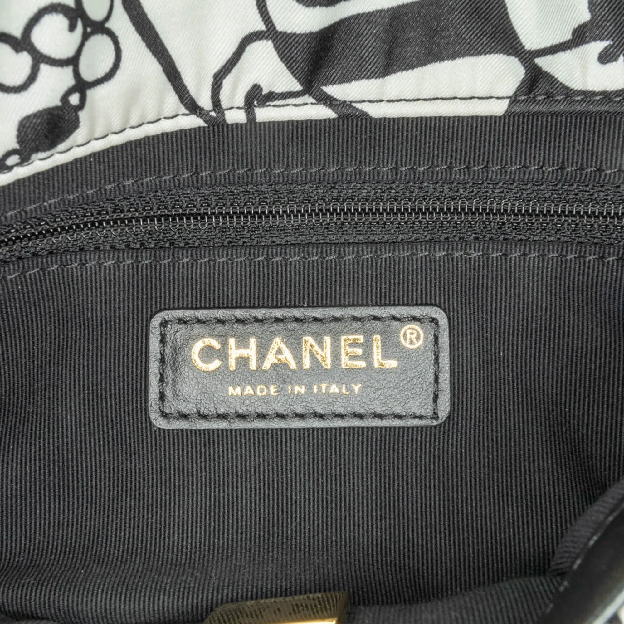 White Chanel Mini Printed Canvas Deer Coco Flap Satchel