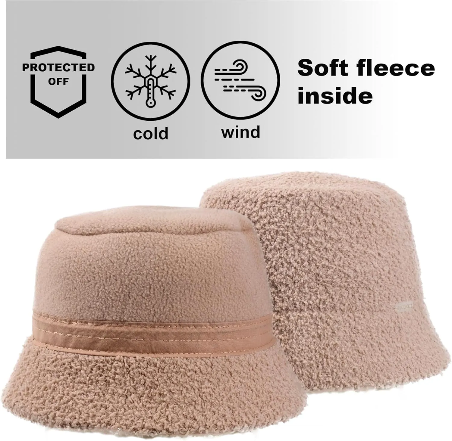White Fuzzy Bucket Hat for Women - Winter Faux Fur Bucket Hat - Fluffy Sherpa Bucket Hats for Women