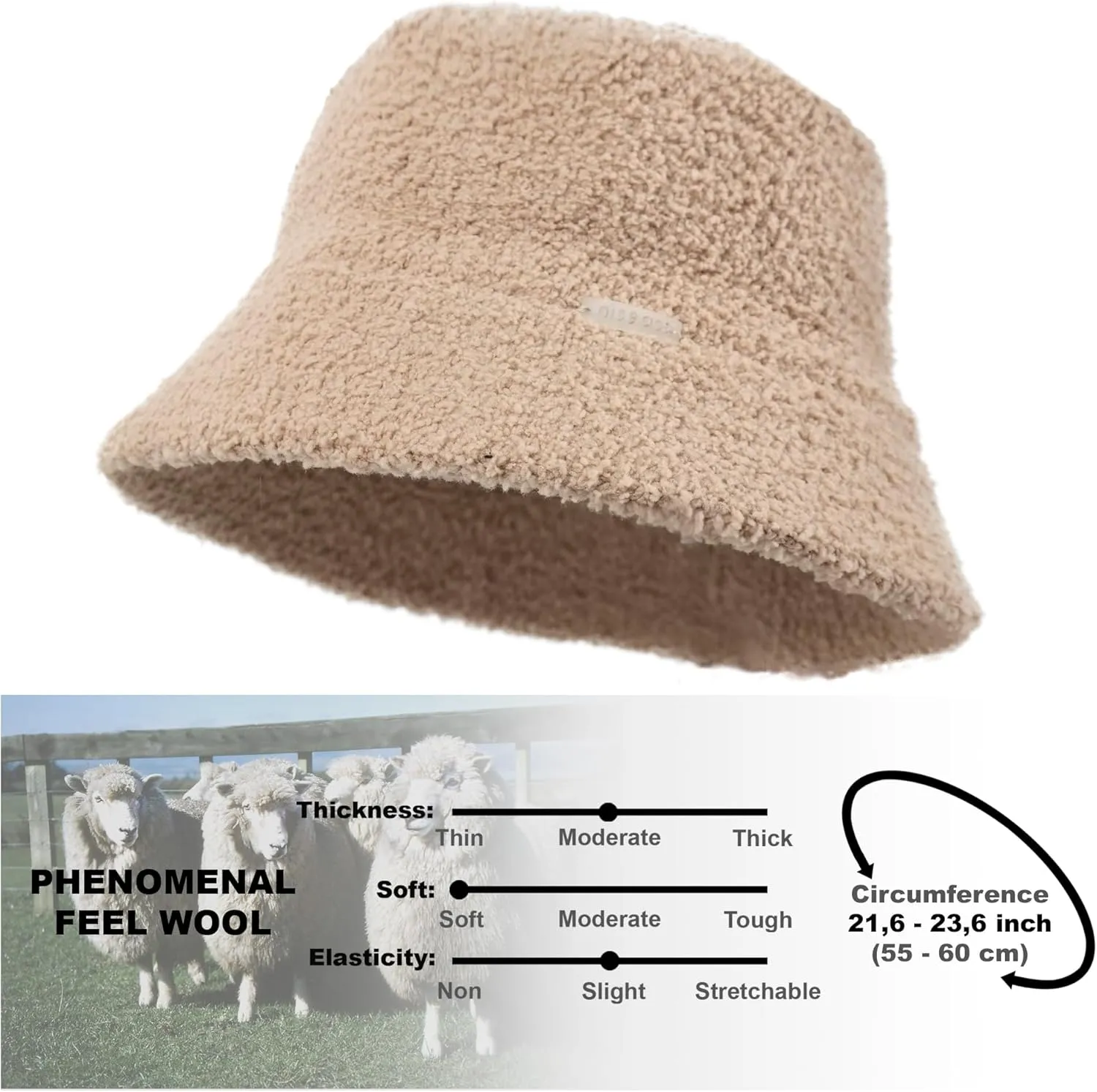 White Fuzzy Bucket Hat for Women - Winter Faux Fur Bucket Hat - Fluffy Sherpa Bucket Hats for Women