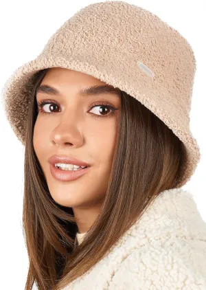 White Fuzzy Bucket Hat for Women - Winter Faux Fur Bucket Hat - Fluffy Sherpa Bucket Hats for Women