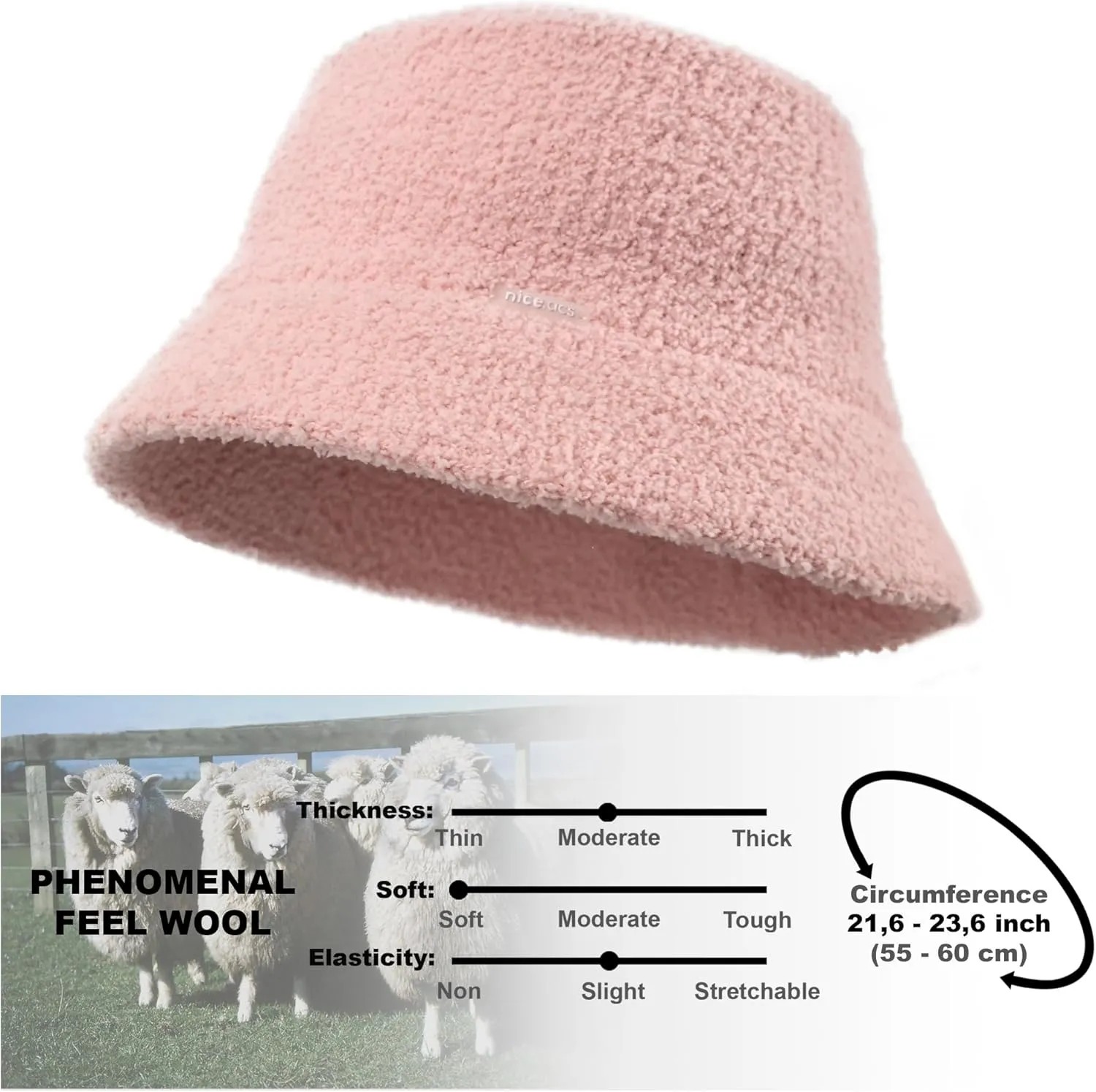 White Fuzzy Bucket Hat for Women - Winter Faux Fur Bucket Hat - Fluffy Sherpa Bucket Hats for Women