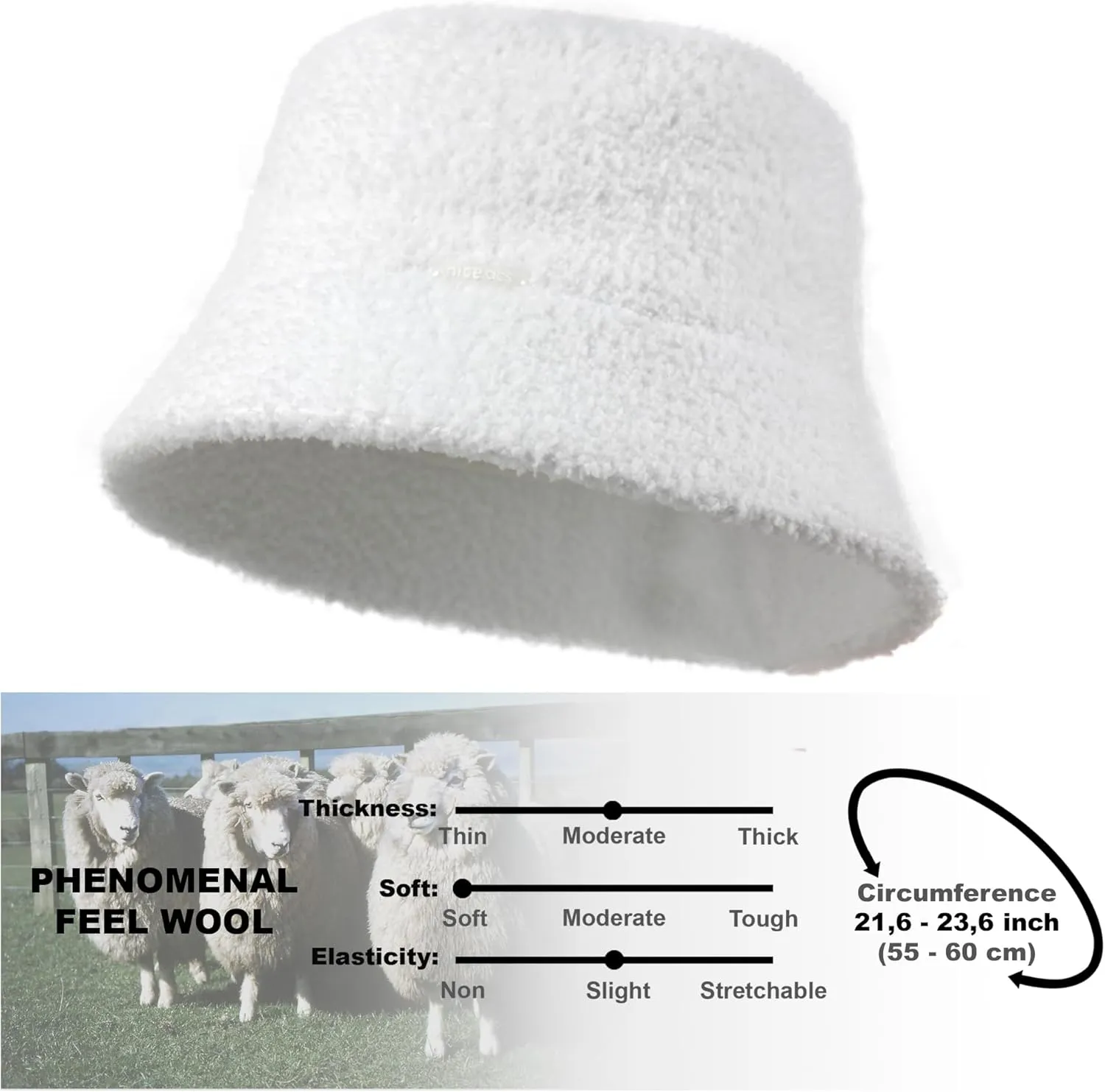 White Fuzzy Bucket Hat for Women - Winter Faux Fur Bucket Hat - Fluffy Sherpa Bucket Hats for Women