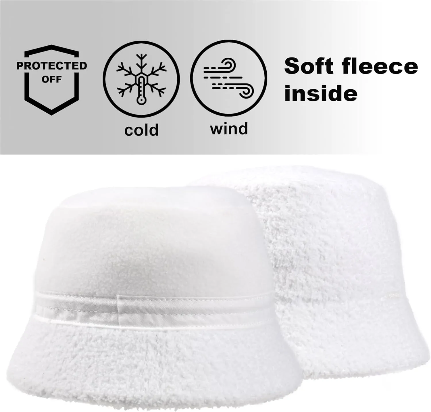 White Fuzzy Bucket Hat for Women - Winter Faux Fur Bucket Hat - Fluffy Sherpa Bucket Hats for Women