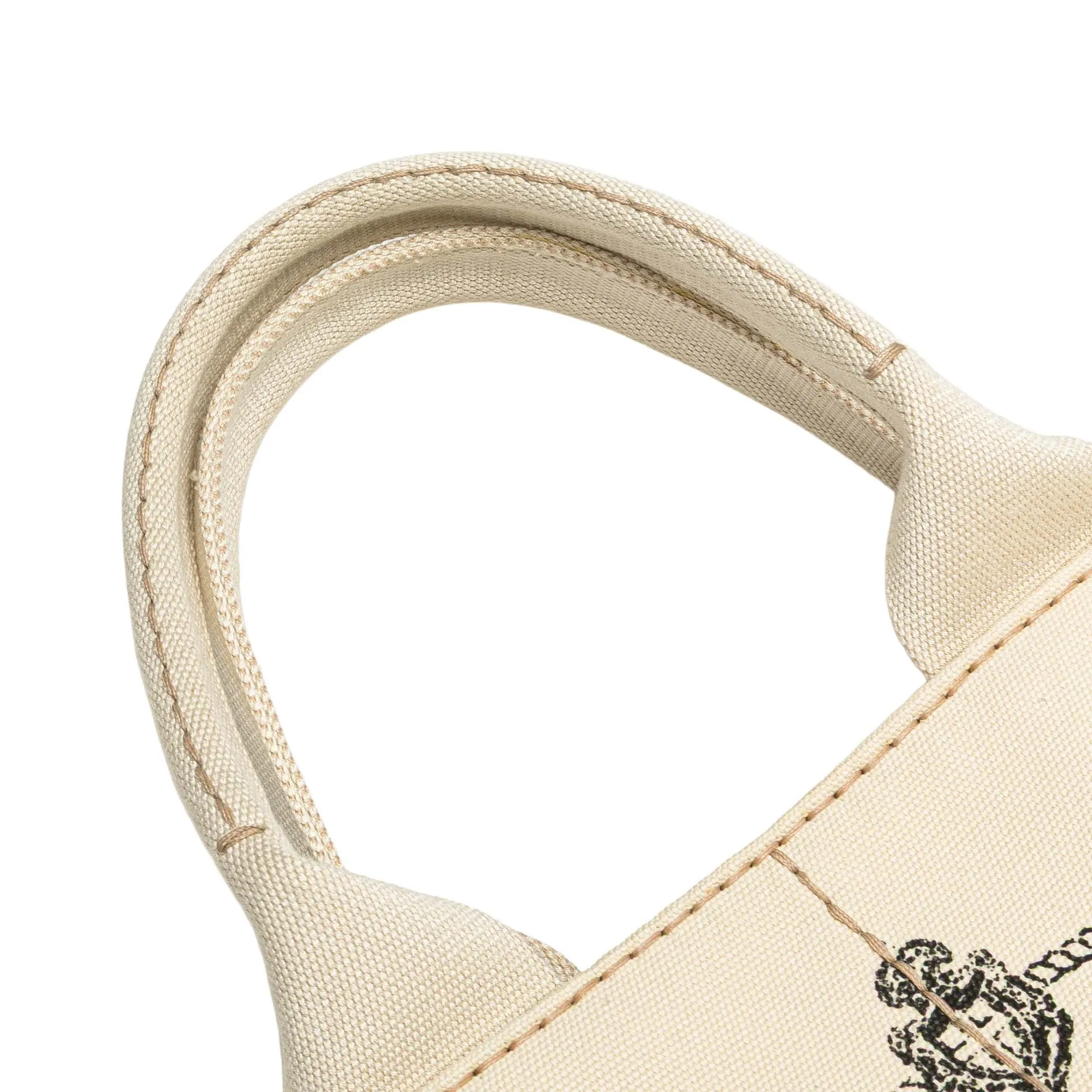 White Prada Canvas Canapa Logo Satchel