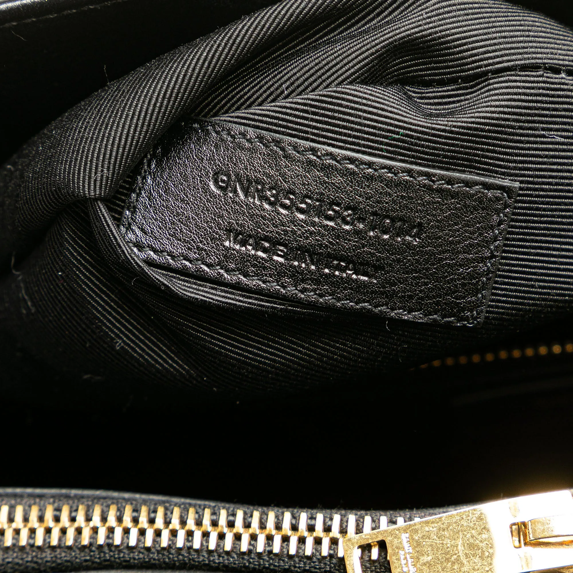 White Saint Laurent Small Bicolor Leather Sac de Jour Satchel