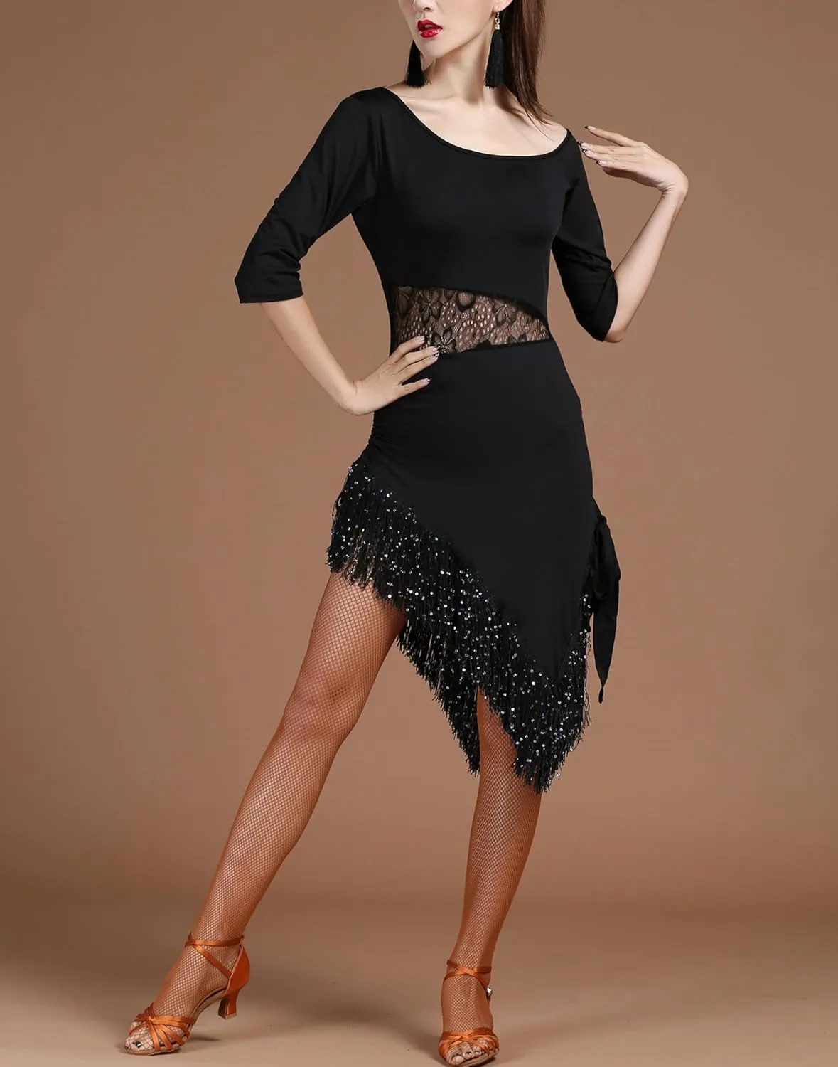 Whitewed Salsa Latin?Dance Practice Competition Performance Club Apparel Clothes