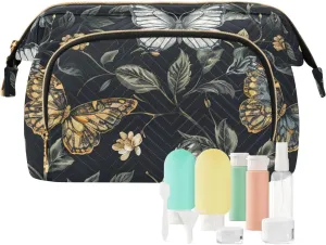 William Morris Style Butterflies Makeup Case Storage Bag Lightweight Women Cash Wallet for Toiletry Travel Kit Organizer bolsas para monedas de mujer