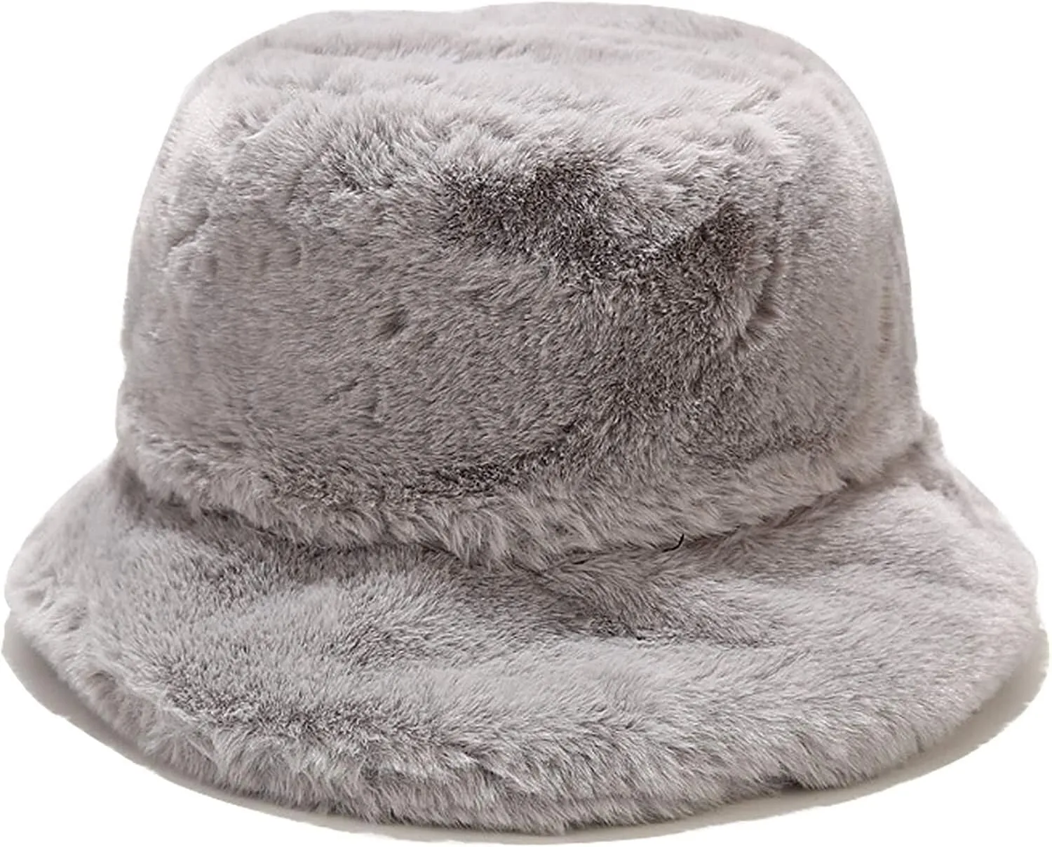 Winter Faux Fur Furry Bucket Hat Fluffy Fuzzy Warm Hat Plush Fisherman Hat for Women Men Teens Girls