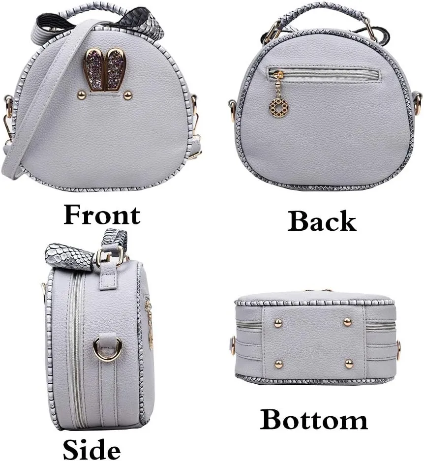 Women 6 Pcs Bag Set Stitching Handbag and Purse PU Top-handle Bag Tote Clutch Wallet Card Holder