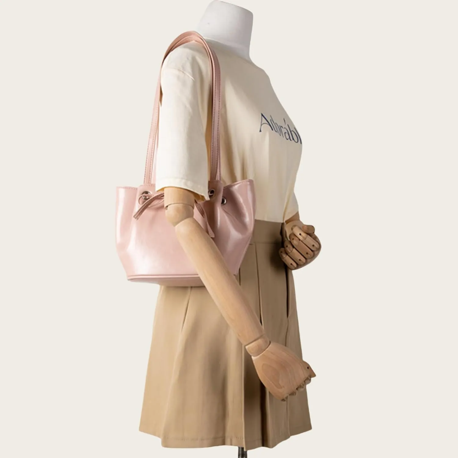 Women Bow-Adorned Large Capacity Underarm Bag, Fashion PU Leather Bucket Shoulder Bag, Minimalist Handbag