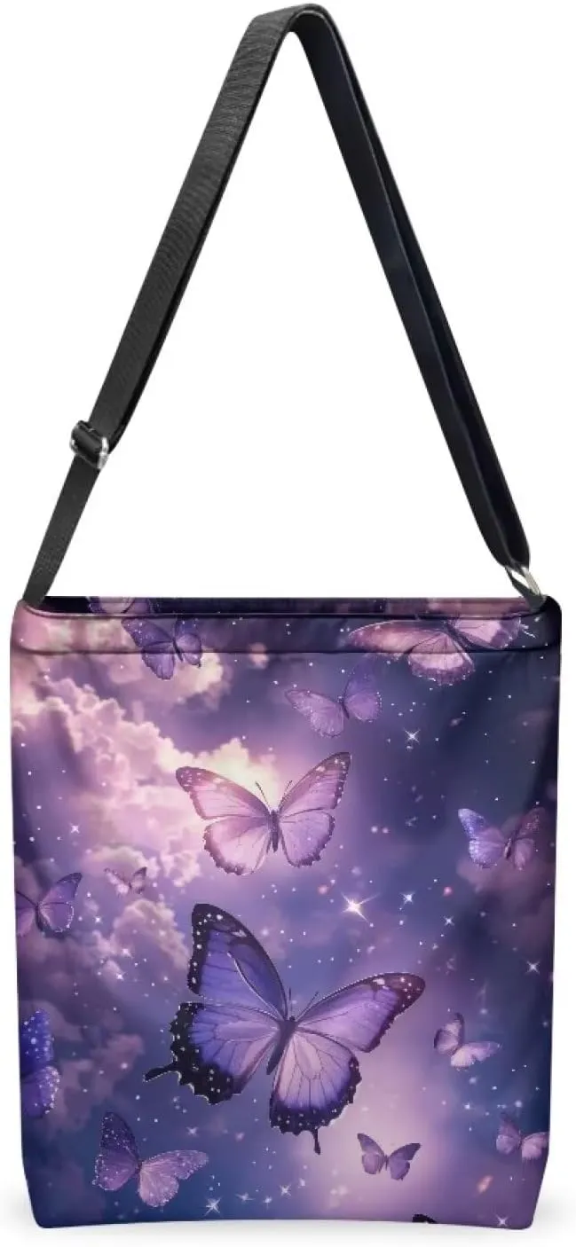 Women Canvas Shoulder Bag Large Messenger Crossbody Bags with Inner Zip Pocket Satchel Waterproof Purse Shopping
