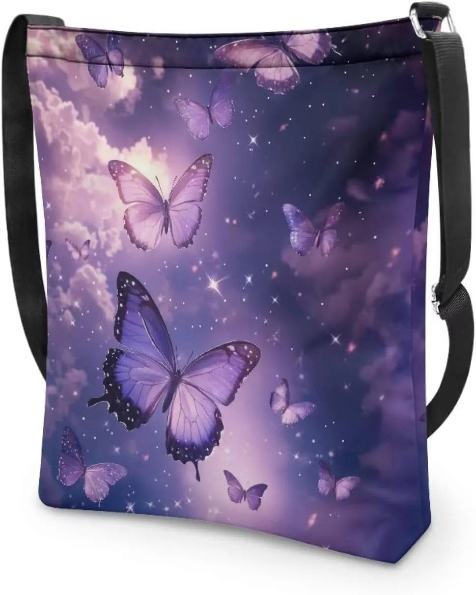 Women Canvas Shoulder Bag Large Messenger Crossbody Bags with Inner Zip Pocket Satchel Waterproof Purse Shopping