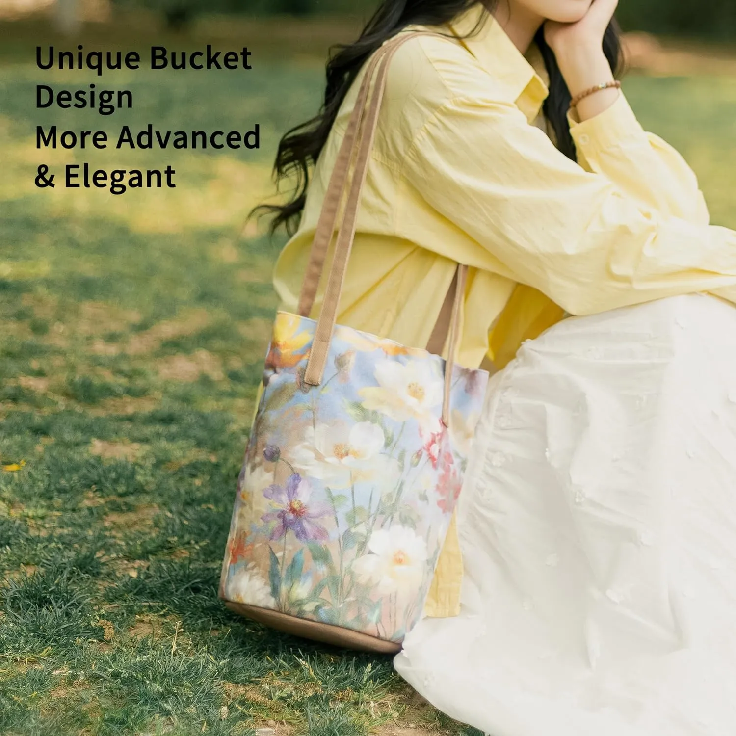 Women Canvas Tote Handbags Bucket Bag Purses for Women Trendy Shoulder Bag Canvas Handbag satchel Bag Spring